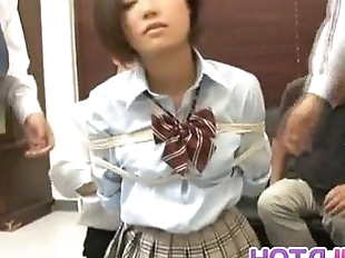 Miku in school uniform gets cocks deepthroat -..