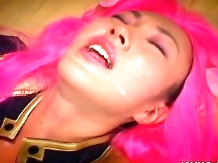 Horny Kao Sugimori receives a massive cum facial..